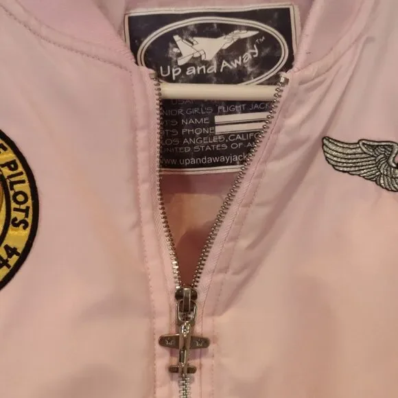 Up and Away Fly Girl Top Gun pink winter jacket size 10/Med